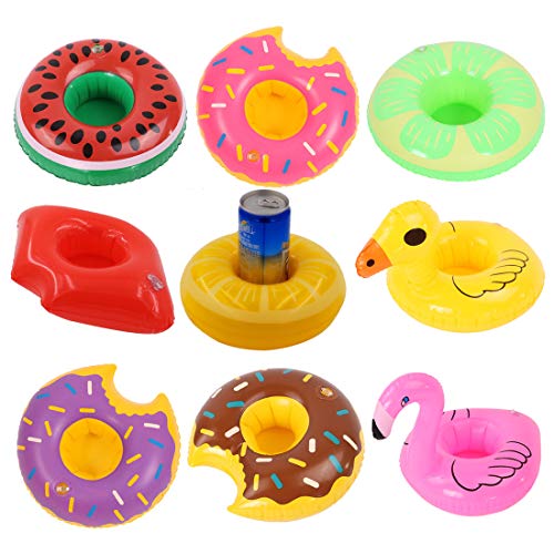 9 Piezas Posavasos Piscina Hinchable Hanel-Posavasos flotantes, Soportes para Bebidas para Piscina Inflable Bebida Titular Titulares Piscina para Verano De Fiesta En La Piscina De Agua Diversión