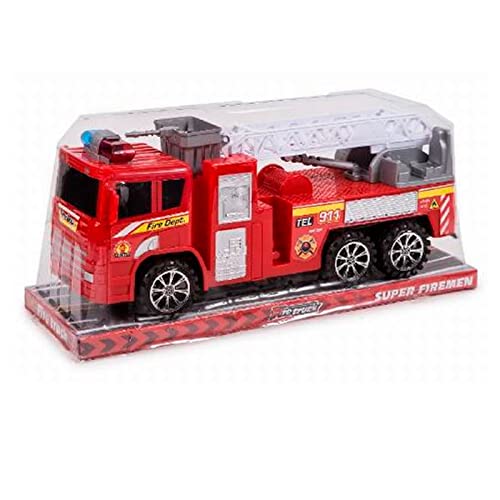 Acan Juguete camión de Bomberos, vehículo de Incendios, 6 Ruedas con Escalera, camión para niños Departamento de Bomberos, 16 x 37 x 12 cm