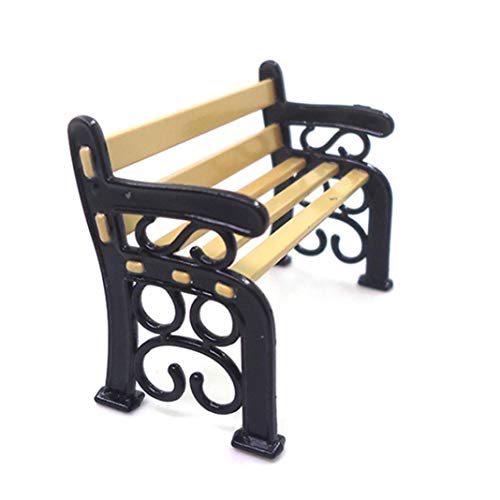 Accesorio para casa de muñecas, banco de asiento de parque en miniatura de 1/12, adorno para manualidades, decoración de casa de muñecas