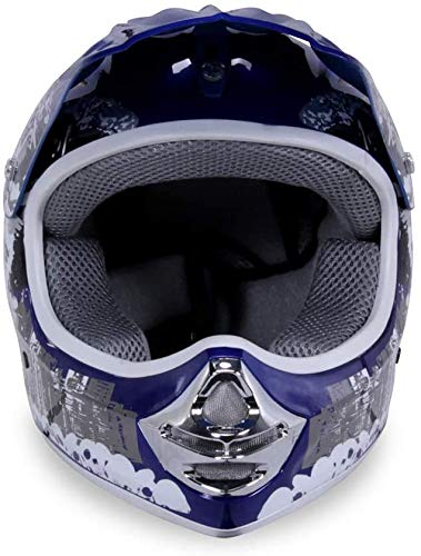 Actionbikes Casco para motocicleta Niños Cruzar Cascos X-treme Casco Casco de seguridad casco para moto Quad de niño y Moto Cross Modelo Diseño 2015 en azul - X-Small