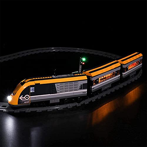 ADMLZQQ Kit de Luces LED para Bloques de construcción para Tren de pasajeros de la Ciudad, Kit de Luces LED USB para Lego 60197 (Modelo no Incluido)