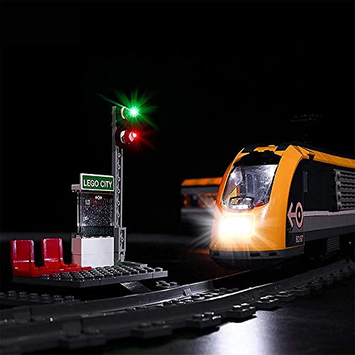 ADMLZQQ Kit de Luces LED para Bloques de construcción para Tren de pasajeros de la Ciudad, Kit de Luces LED USB para Lego 60197 (Modelo no Incluido)