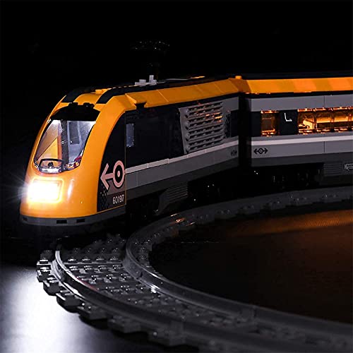 ADMLZQQ Kit de Luces LED para Bloques de construcción para Tren de pasajeros de la Ciudad, Kit de Luces LED USB para Lego 60197 (Modelo no Incluido)