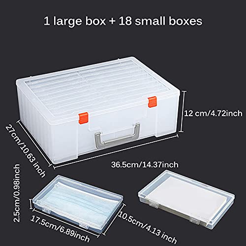 Ahageek Caja de almacenamiento para estuches de fotos, 18 organizador de fotos interior de 6.88 X4.4 Estuche de almacenamiento para manualidades transparente sin ácido para fotógrafos