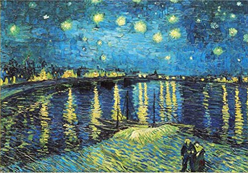 AI LI WEI Niños Adulto Adulto descompresión Rompecabezas Juguete Estrellado Noche sobre el ródano por Van Gogh 2000 Pieza Rompecabezas for Adultos niños niños Pulgadas casa Entretenimiento