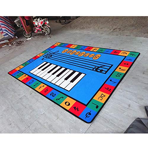 Aily Suave Cuadrado Alfombra,Niños Aprendizaje Jugar Alfombra,Colorido Musical Nota Alfombra,para La Música De Aprendizaje De Sala De Juegos Infantiles,140x200cm(55x79inch)-D 70 * 140cm