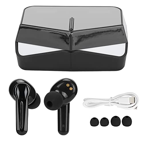 Aiwend Auriculares inalámbricos, Bluetooth 5.1 Gaming Stereo Gaming Auriculares inalámbricos Auriculares inalámbricos de Host Dual Independiente, con Pantalla LED de batería Digital(Negro)