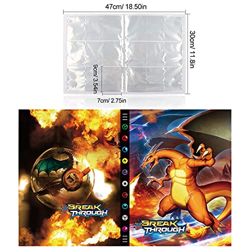 Álbum archivador portatarjetas compatible con tarjetas Pokemon V, archivador portátil para tarjetas coleccionables, 24 páginas con capacidad para 432 tarjetas (432P-9)