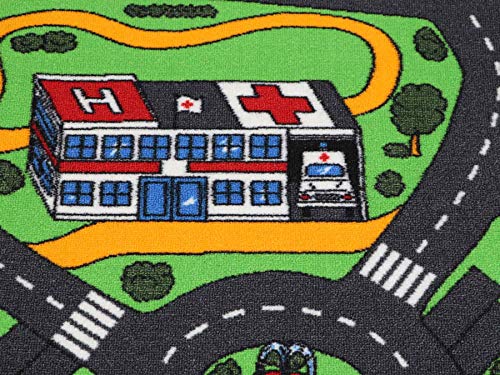 Alfombra Infatil Ciudad 95cm x 200cm, Alfombra Coches Circuito | Alfombra Carretera Infantil de Juegos