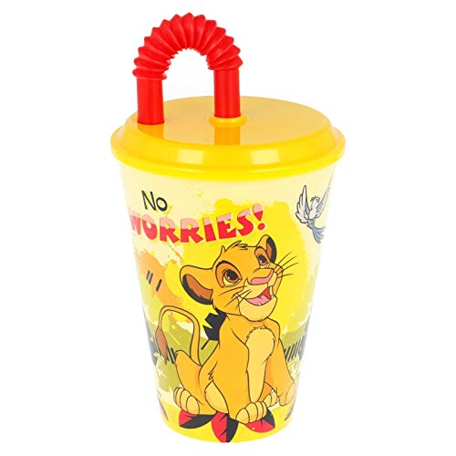 ALMACENESADAN 2634; Vaso caña Rey León, Producto Disney; Producto de plástico Reutilizable; No BPA, Capacidad 430 ml.