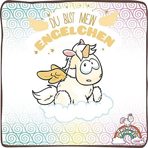 Almohada Unicornio Angelia Du BIST Mein Engelchen – Cojín Mullido de Peluche Unicornio para niñas, niños & Babys-Cuadrado de Peluche Theodor & Friends, 30 x 30 cm