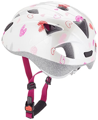 Alpina Ximo Casco de Bicicleta, Niñas, Blanco (White Hearts), 45-49