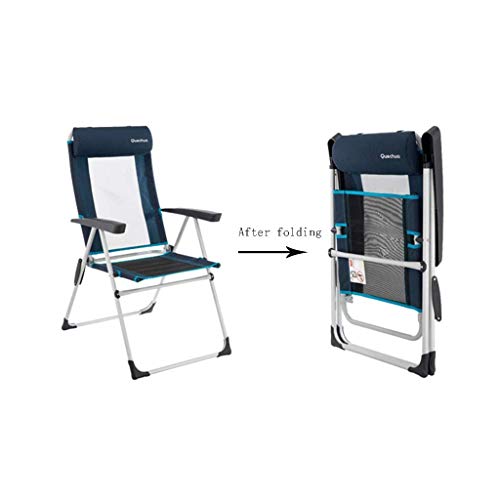 Aluminio Ligero Desplegable Pesca Silla Plegable Compacto for Trabajo Pesado Silla de Camping Picnic portátil Plegable Respaldo Silla con Brazos aijia