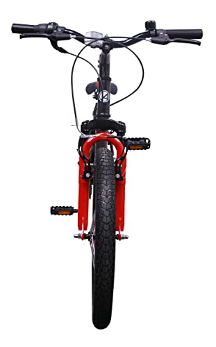 Amigo Attack - Bicicleta Infantil de 20 Pulgadas - para niños de 5 a 9 años - con V-Brakes, 6 velocidades, Timbre y estándar - Negro/Rojo