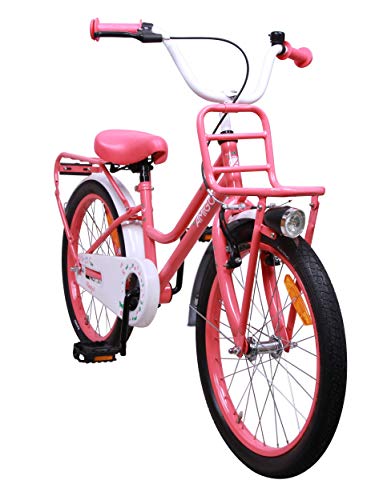 Amigo Magic - Bicicleta Infantil de 20 Pulgadas - para niñas 5 a 9 años - con V-Brake, Freno de Retroceso, portaequipajes Delantero, estándar, Timbre y iluminación - Rosa