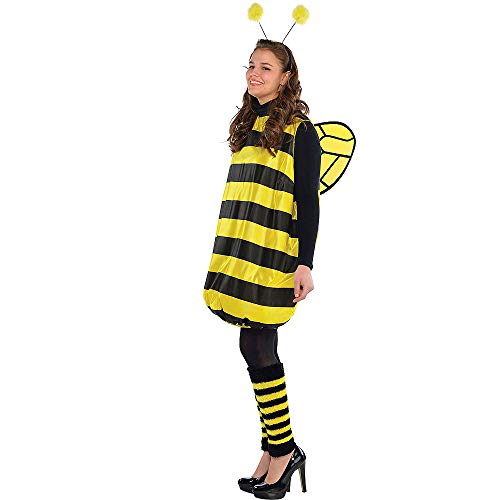 amscan 844989-55 Disfraz de abeja de abejorro para adultos con alas y antenas Bopper-tamaño 18-20-1 PC