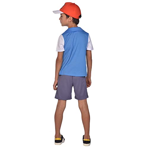 amscan 9908891 Pokemon Ash Children Costume-age Disfraz niños de 3 a 4, color azul, 3-4 años