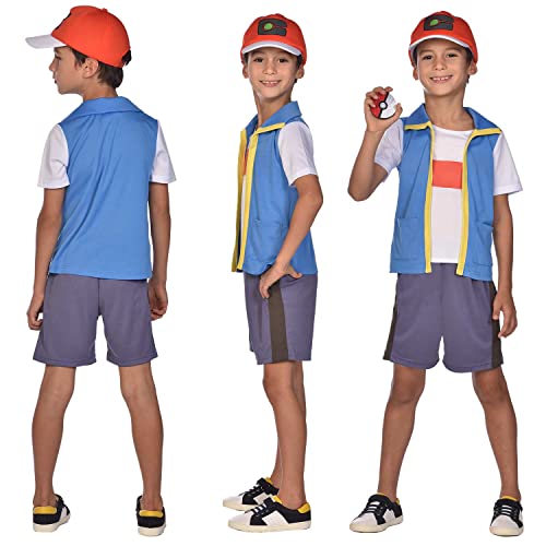 amscan 9908891 Pokemon Ash Children Costume-age Disfraz niños de 3 a 4, color azul, 3-4 años