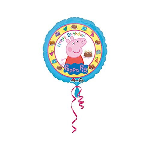 Amscan International 3159201 Peppa Pig Happy Birthday - Globo de papel de aluminio estándar , color/modelo surtido