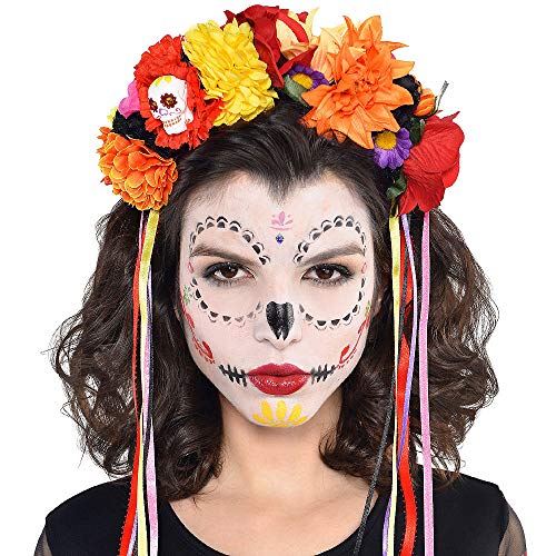 Amscan International Banda PELO DE HALLOWEEN aliceband TIARA El Día de los Muertos trajes de equipamiento