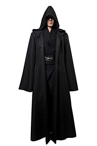 Anakin Skywalker Disfraz Jedi Cosplay Disfraces para adultos Hombre Negro XXXL