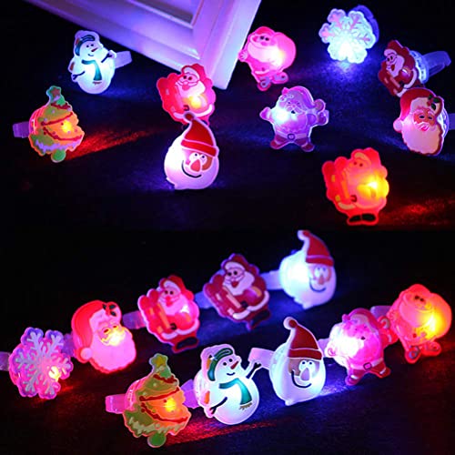 Anillo de luz LED intermitente, 50 unidades crecen en la oscuridad anillos de jalea de dibujos animados para niños y niñas, regalo de novedad para fiesta de cumpleaños bolsa de relleno de medias