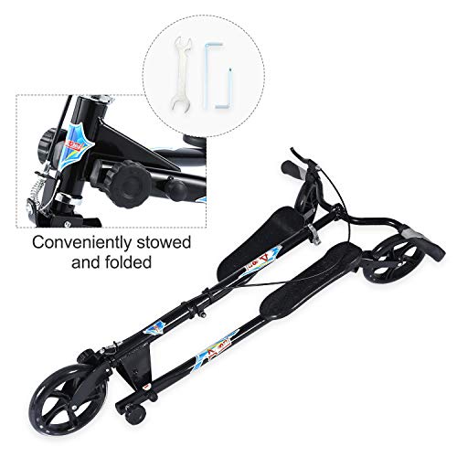 AOODIL Scooter Plegable de 3 Ruedas Swing Scooter Tri Slider Kick Wiggle Scooters Push Drifting con manija Ajustable para niños/niñas/Adultos de 8 años en adelante