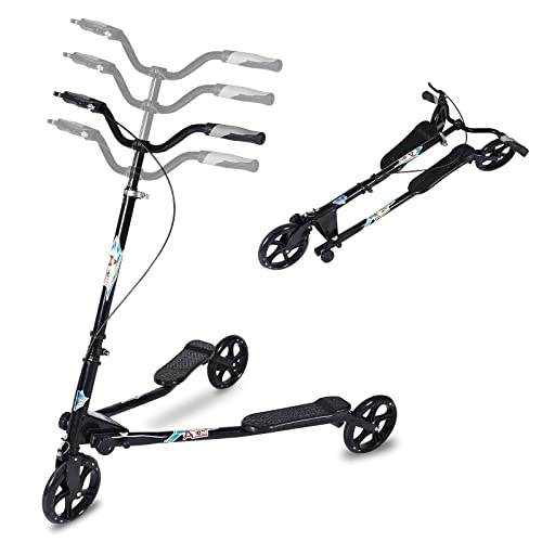 AOODIL Scooter Plegable de 3 Ruedas Swing Scooter Tri Slider Kick Wiggle Scooters Push Drifting con manija Ajustable para niños/niñas/Adultos de 8 años en adelante