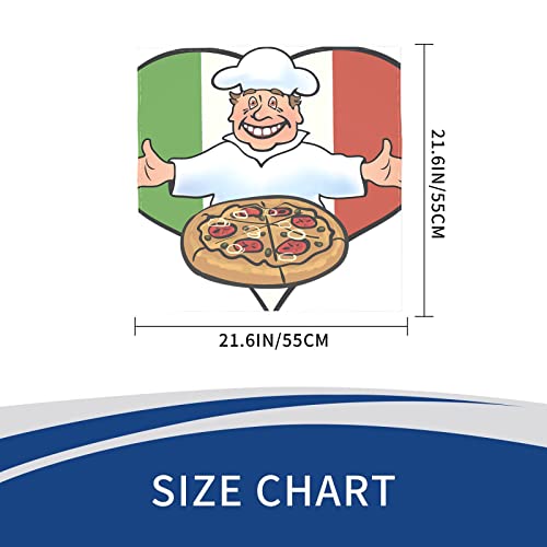 AQQA Máscara de pañuelo para polvo Cocinar pizza en bandera italiana Pañuelos de pañuelo grande Patrón multiusos Pañuelo de cabeza grande para adultos Niños 22 "X 22" Paquete individual