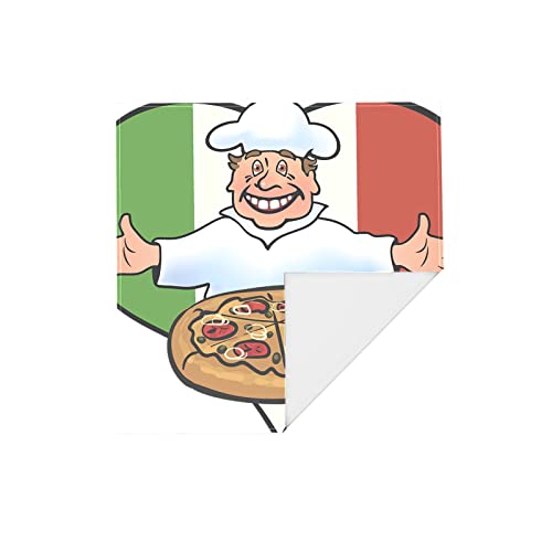 AQQA Máscara de pañuelo para polvo Cocinar pizza en bandera italiana Pañuelos de pañuelo grande Patrón multiusos Pañuelo de cabeza grande para adultos Niños 22 "X 22" Paquete individual