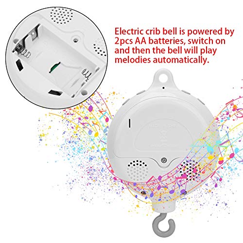 Aramox Bebé cunas Musicales móviles Juguetes Cama de bebé Bell Caja de música eléctrica con 12pcs melodías Dulces