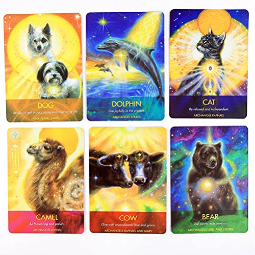 Arcángel Animal Oracle Tarjetas Tablero Tablero Tablero Deck Juegos Tarot Cards Adivination Fate Tarjeta Tarjeta Tarjeta de Vacaciones Familia Familia Regalo