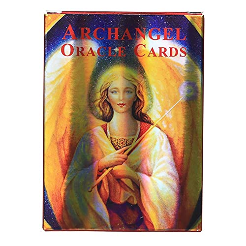 Arcángel Oracle Holográfico Tarots Tarjetas,Archangel Oracle Holographic Tarot Cards,with Tablecloth + Bag,Tarot Cards