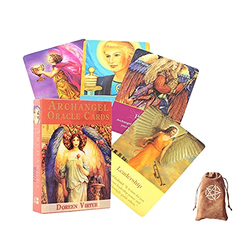 Arcángel Oracle Tarjetas Tablero Tablero Deck Games Tarot Cards Divination Fate Tarjeta de Juego Familia Familia Regalo,with Bag,Standard