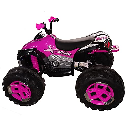 ATAA Quad eléctrico Infantil 12v - Rosa - Quad eléctrico para niños y niñas con batería 12v y Mando para Padres