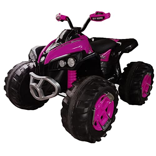 ATAA Quad eléctrico Infantil 12v - Rosa - Quad eléctrico para niños y niñas con batería 12v y Mando para Padres