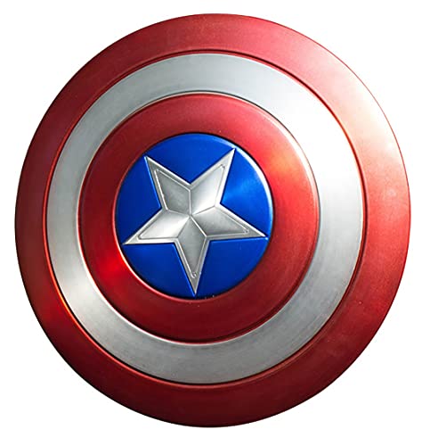 Avengers Réplica de Marvel Escudo Capitan America 60Cm, 1:1 Accesorios de Disfraces Retro de Halloween para Adultos Accesorios Bar Escudo Decoraciones Edición 75 Aniversario