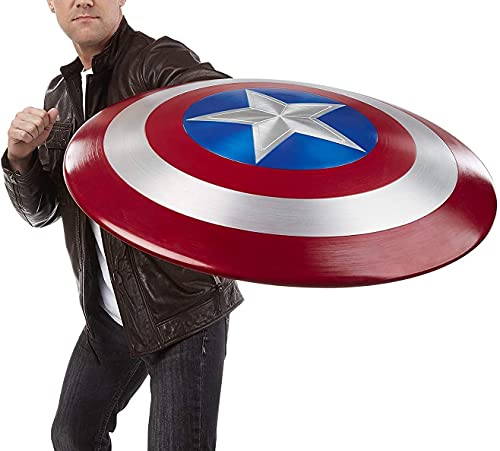 Avengers Réplica de Marvel Escudo Capitan America 60Cm, 1:1 Accesorios de Disfraces Retro de Halloween para Adultos Accesorios Bar Escudo Decoraciones Edición 75 Aniversario