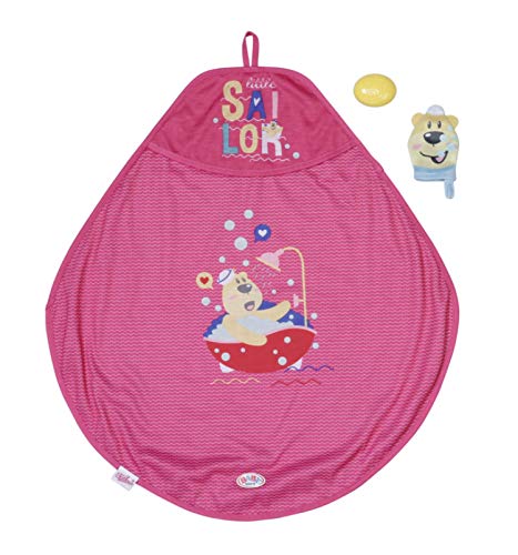 BABY born Juego de Toallas con Capucha 43 cm, Para niños a partir de 3 años, Uso fácil para manos pequeñas, Incluye Toalla y Jabón de Juguete