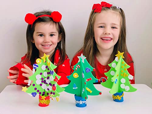 Baker Ross AR802 Kits de Árboles de Navidad, Manualidades Decorativas Navideñas para Niños, Paquete de 4