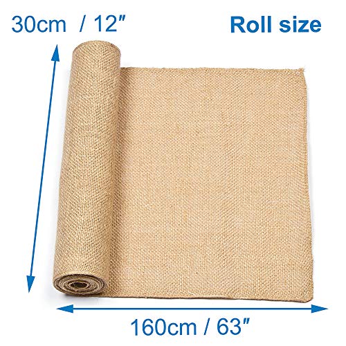 Baker Ross Rollo de arpillera natural para manualidades textiles, decoraciones, collages y modelos (30 x 1.60 cm)