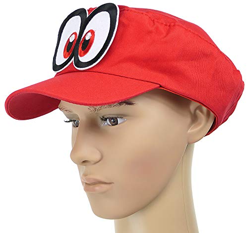 Balinco Gorra roja de Super Mario Odyssey para adultos (hombres y mujeres)- disfraces de carnaval -sombrero para hombres y mujeres