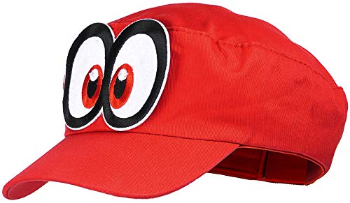 Balinco Juego de Gorra roja Super Mario Odyssey con Guantes Blancos y Barba Adhesiva para Adultos y niños – para Carnaval o Fiestas de Disfraces – Gorra / Sombrero para Hombres y Mujeres