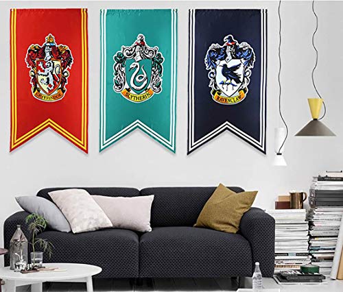 アサヒ飲料 Banderines de Harry Potter con diseño de casa de Hogwarts, para interior y exterior, para fiestas de Gryffindor Slytherin Hufflepuff Ravenclaw