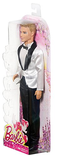 Barbie - Muñeco, Ken con Traje de Novio, Color Negro y Blanco (Mattel DHC36)