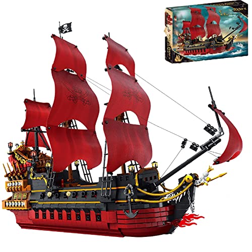 Barco Pirata Creativo La Venganza La Reina, 3694 Piezas La Serie MOC War, Compatible con Lego Bricks Kit De Modelo De Bricolaje Grande