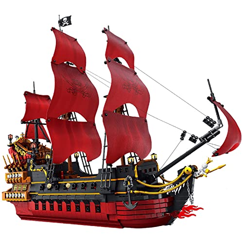 Barco Pirata Creativo La Venganza La Reina, 3694 Piezas La Serie MOC War, Compatible con Lego Bricks Kit De Modelo De Bricolaje Grande