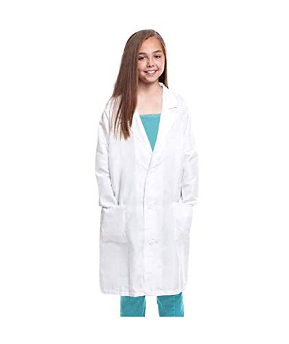 Bata Blanca Disfraz Médico Niña y Niño【Tallas Infantiles de 5 a 12 años】[Talla 10-12 años] | Bata Laboratorio Científico Doctor para Disfraz Carnaval Halloween Fiestas Disfraces