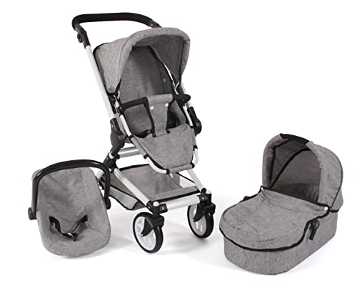 Bayer Chic 2000-Cochecito para muñecas Fides 3 en 1, Color Gris Mezclado (645 19)