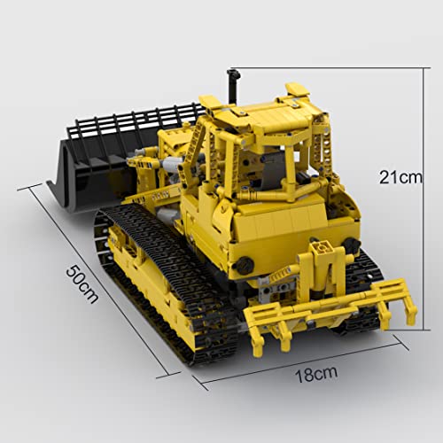 BBDI Juego de construcción de Bulldozer, 1436 piezas, MOC-89775, RC Crawler Bulldozer, modelo compatible con Lego Technic Caterpillar 977K, carga estática para orugas